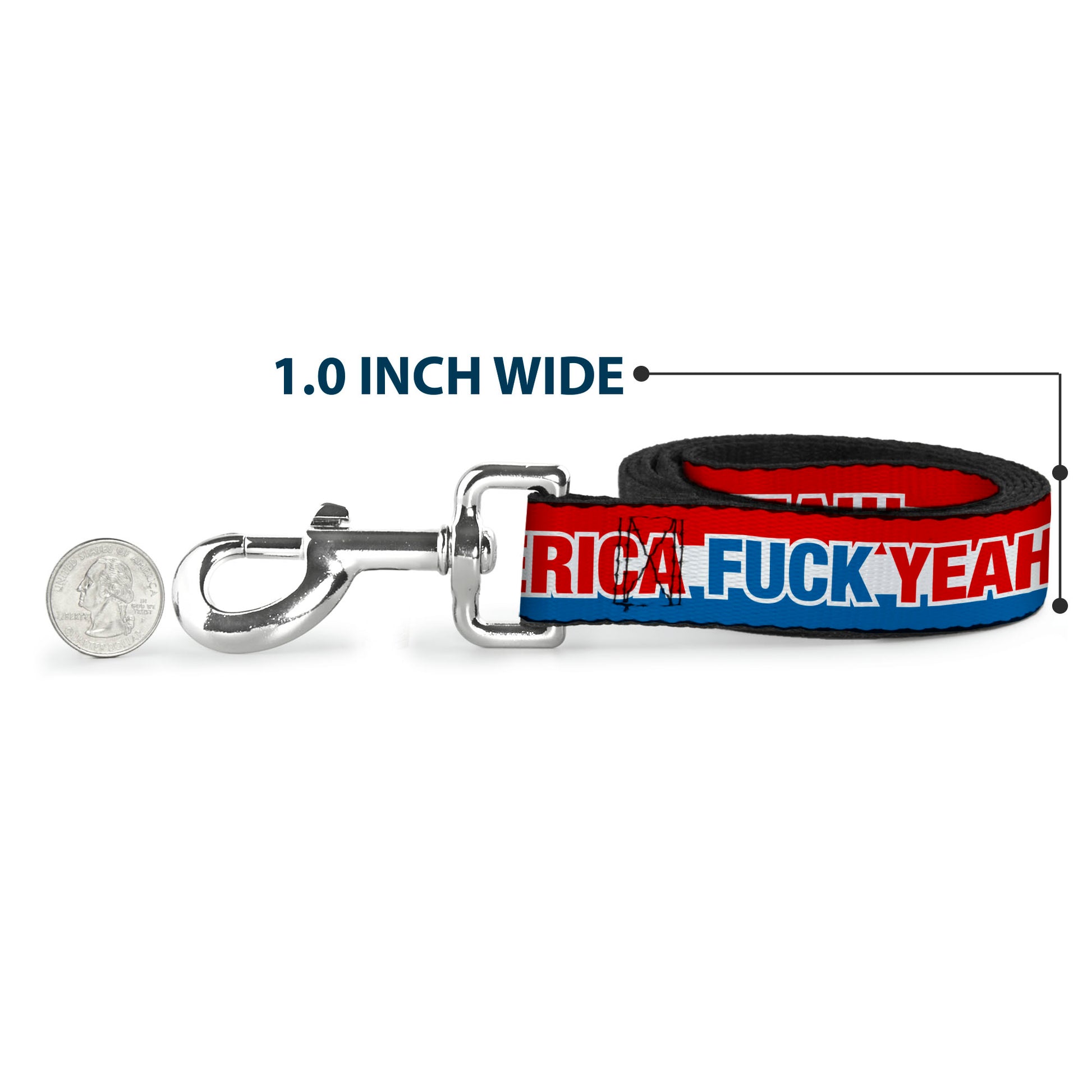 Dog Leash - AMERICA, FUCK YEA Red/White/Blue Dog Leashes Buckle-Down