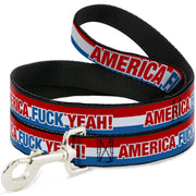 Dog Leash - AMERICA, FUCK YEA Red/White/Blue Dog Leashes Buckle-Down