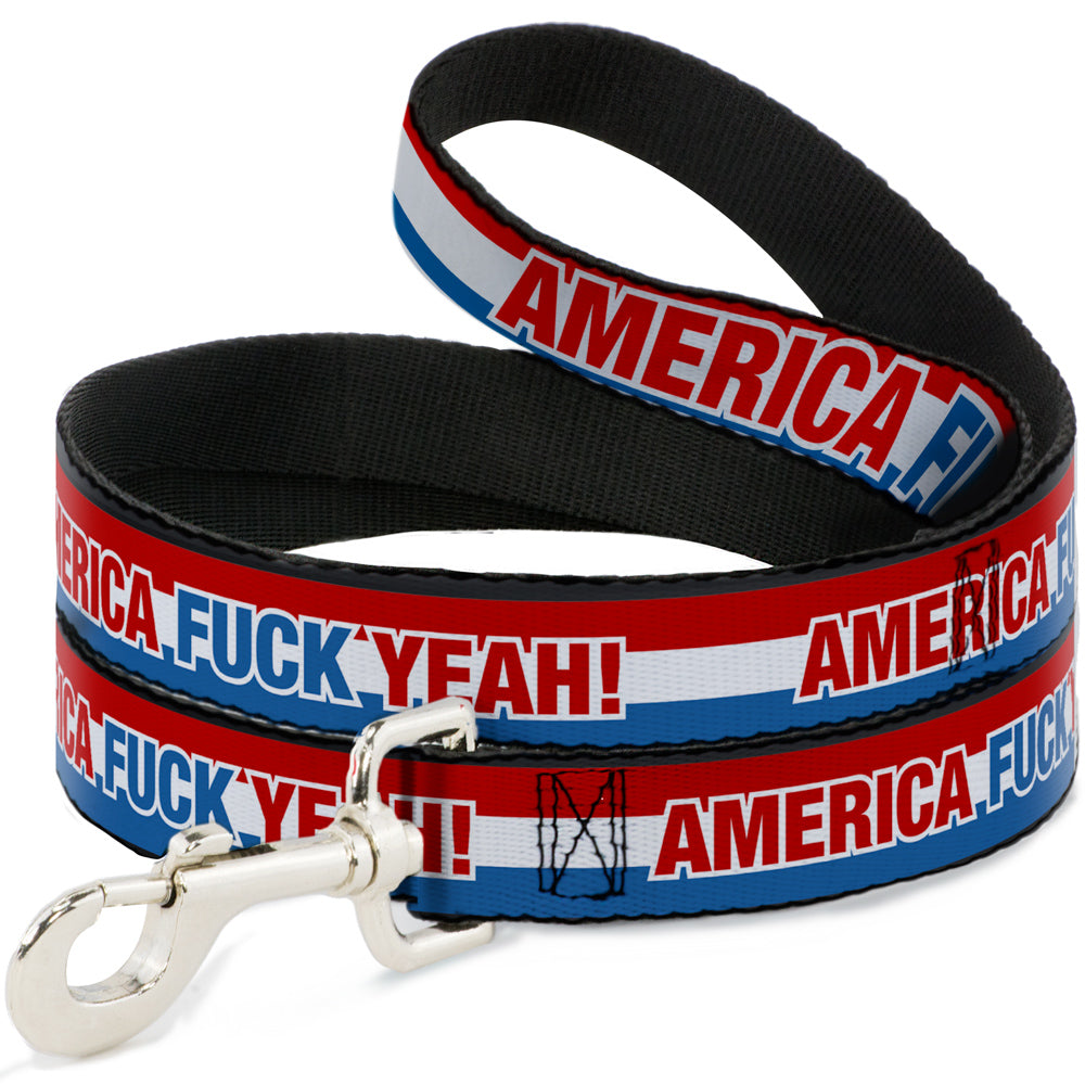 Dog Leash - AMERICA, FUCK YEA Red/White/Blue Dog Leashes Buckle-Down