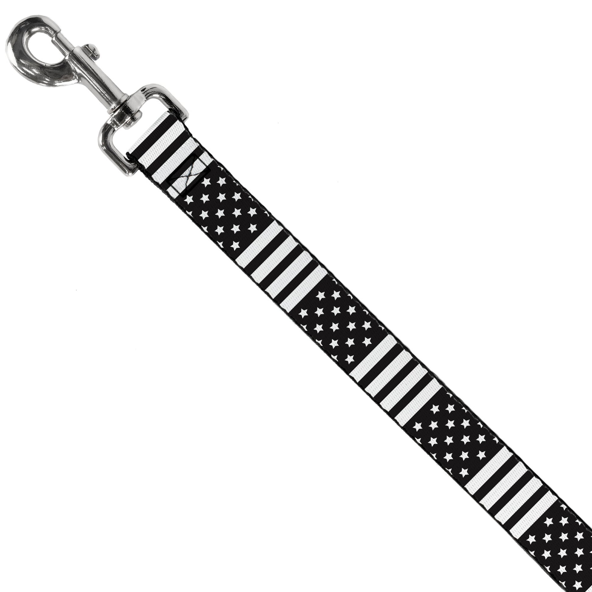 Dog Leash - American Flag CLOSE-UP Black/White Dog Leashes Buckle-Down