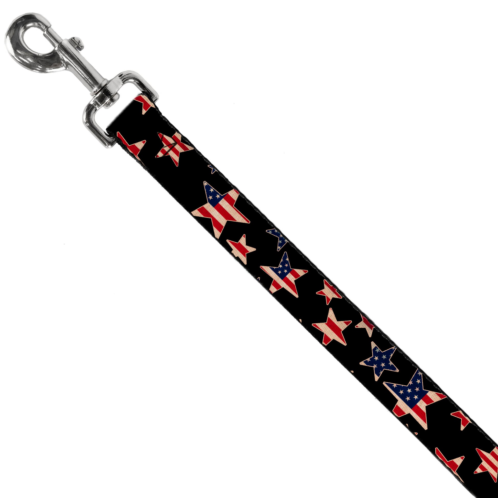 Dog Leash - Americana Stars & Flags Black/Red/White/Blue Dog Leashes Buckle-Down