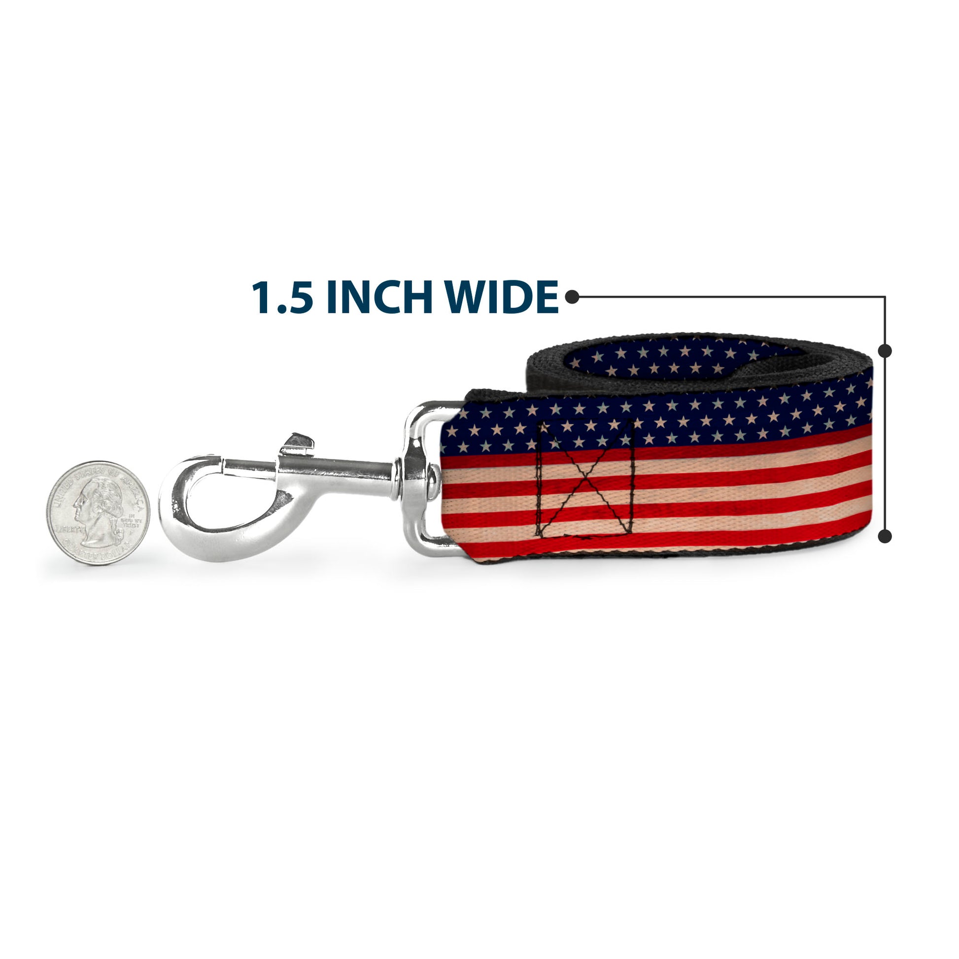 Dog Leash - American Flag Stripe Dog Leashes Buckle-Down