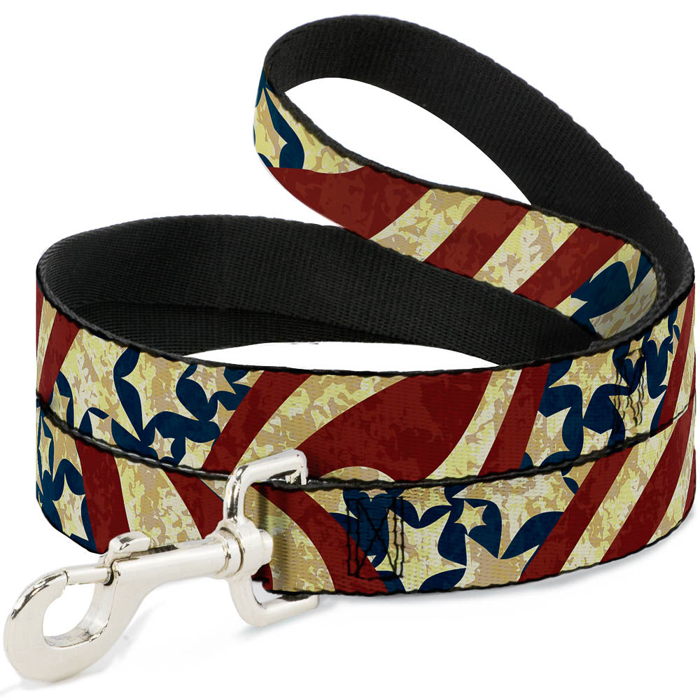 Dog Leash - Americana Diagonal Vintage Stars & Stripes2 Dog Leashes Buckle-Down