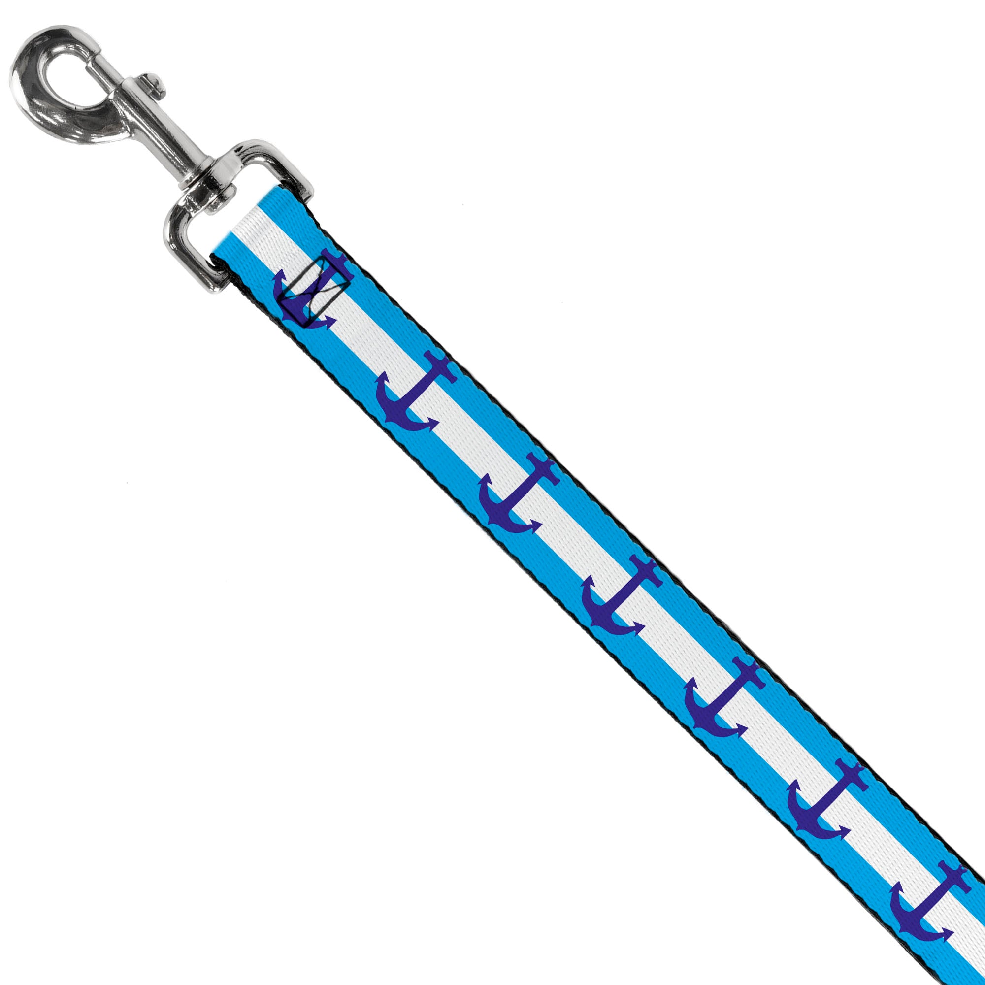 Dog Leash - Anchor/Stripe Blues/White Dog Leashes Buckle-Down