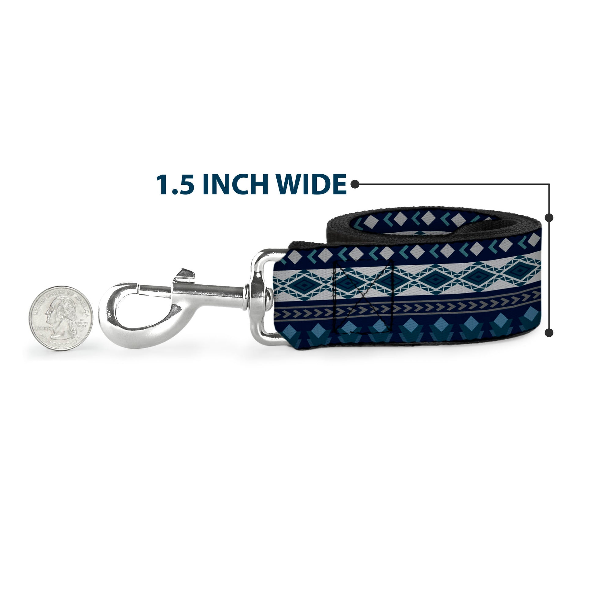 Dog Leash - Aztec4 Blues/White/Gray Dog Leashes Buckle-Down