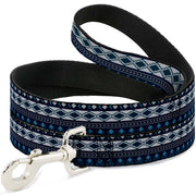 Dog Leash - Aztec4 Blues/White/Gray Dog Leashes Buckle-Down