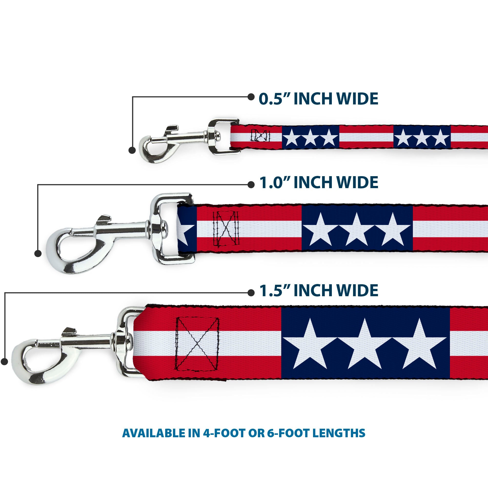 Dog Leash - Americana Stars & Stripes Dog Leashes Buckle-Down
