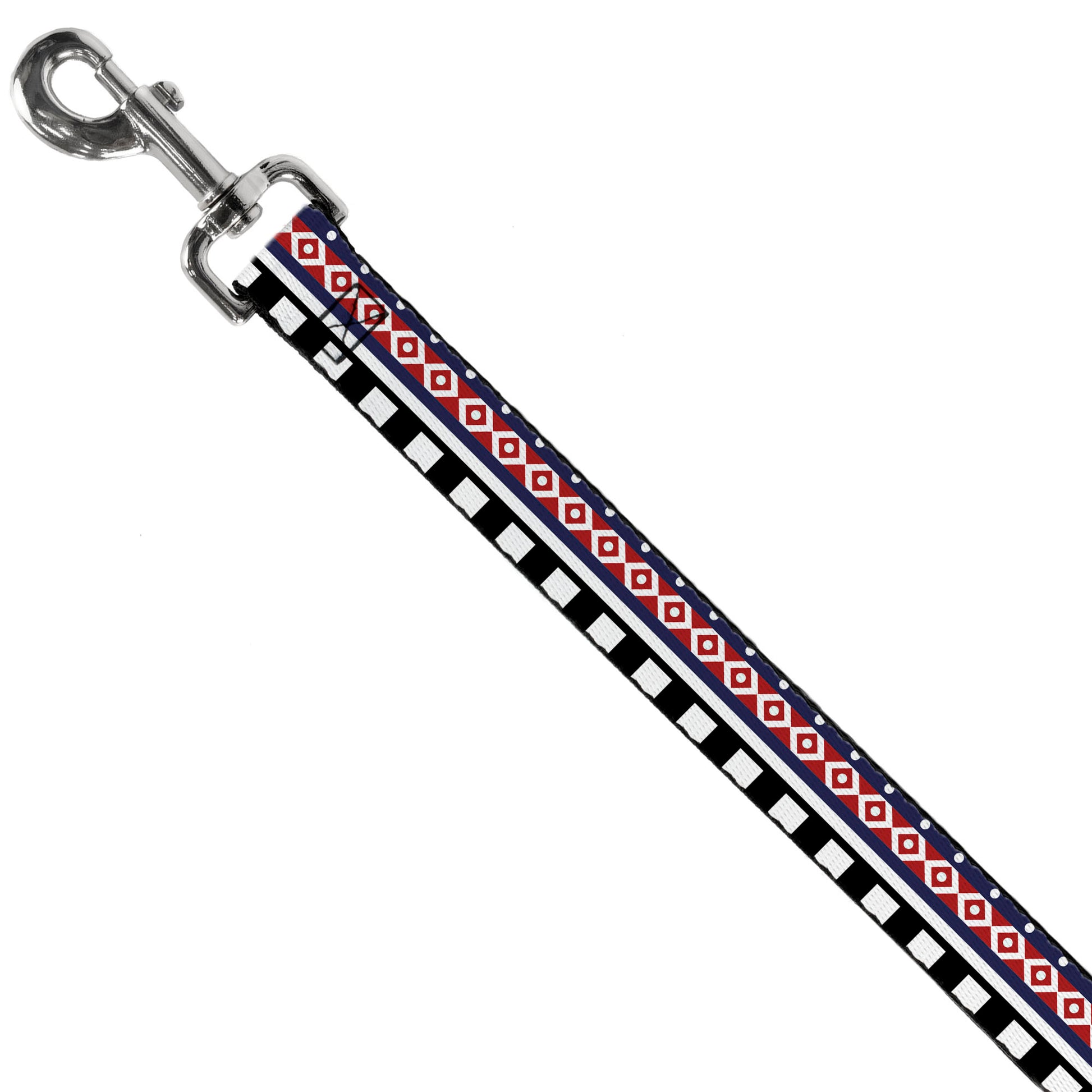Dog Leash - Aztec13 White/Navy/Red/Black Dog Leashes Buckle-Down