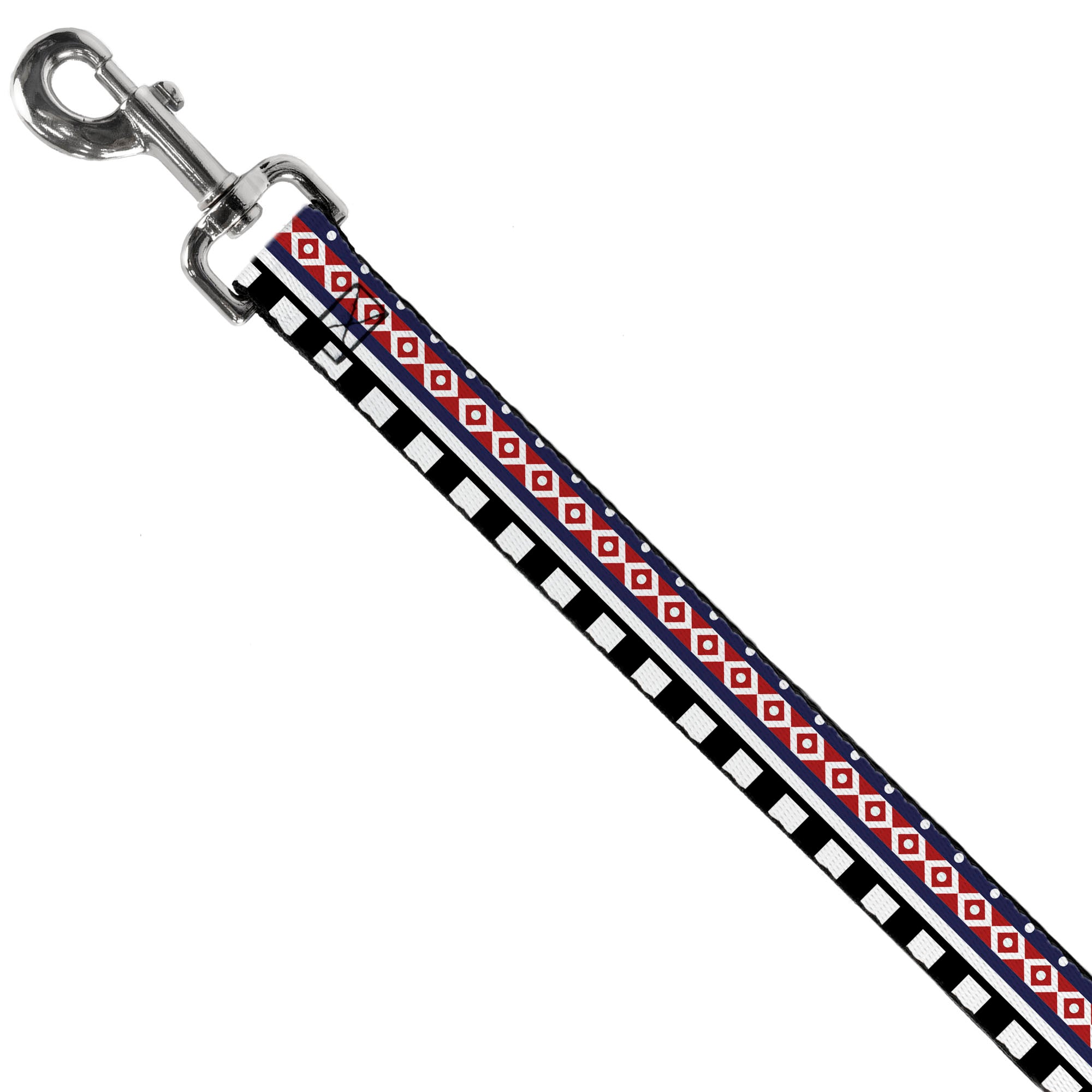 Dog Leash - Aztec13 White/Navy/Red/Black Dog Leashes Buckle-Down