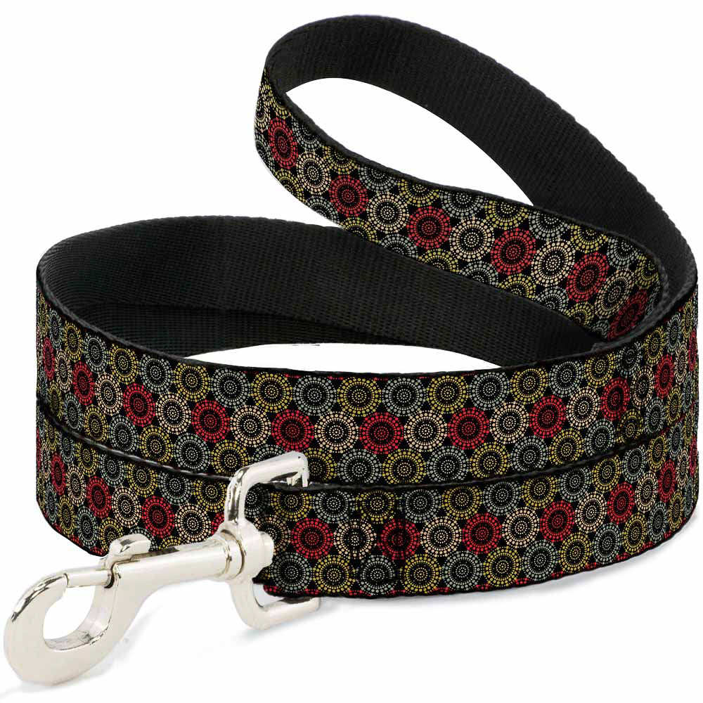 Dog Leash - Aboriginal Black/Cream/Multi Color Dog Leashes Buckle-Down