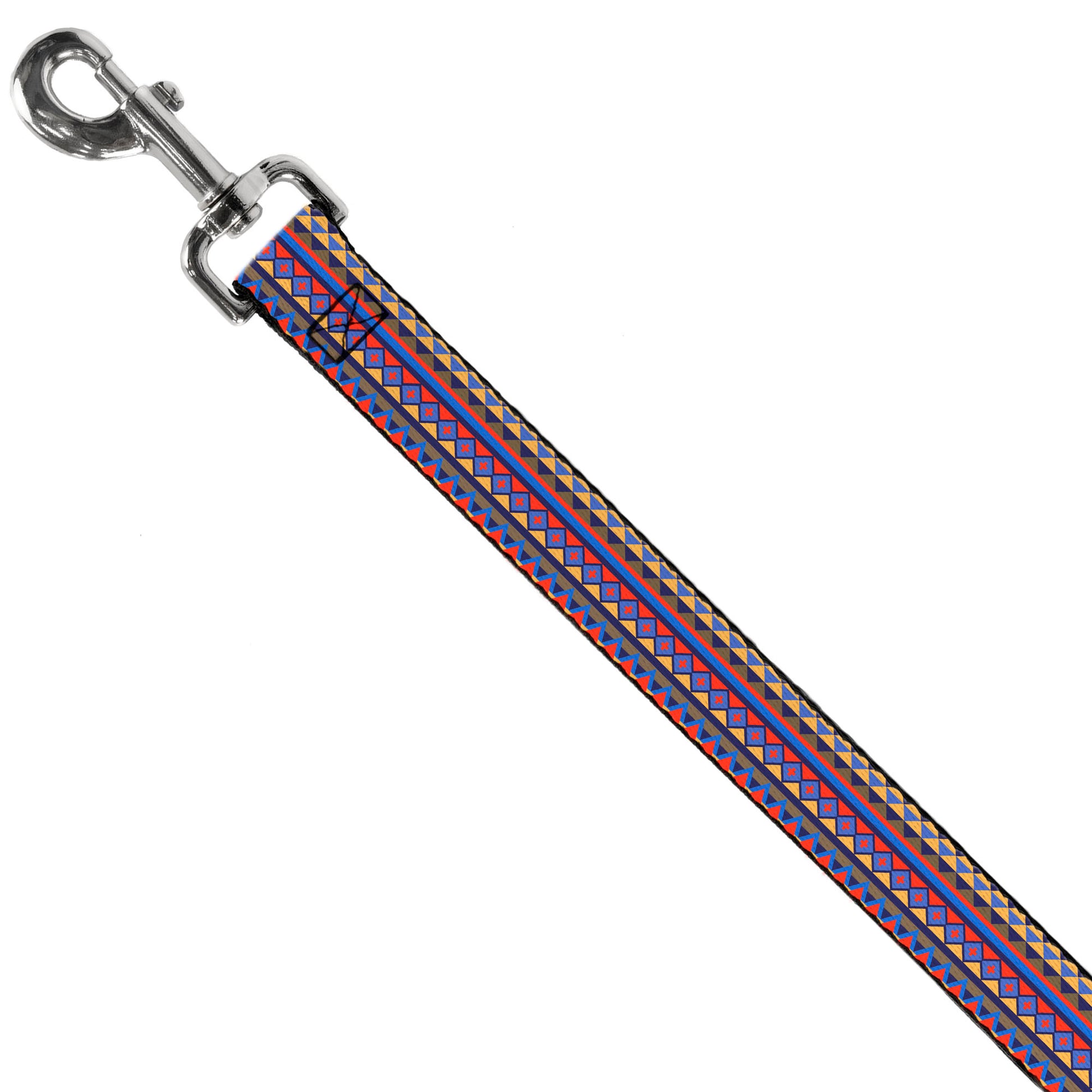 Dog Leash - Aztec 15 Blues/Yellow/Orange/Gray Dog Leashes Buckle-Down