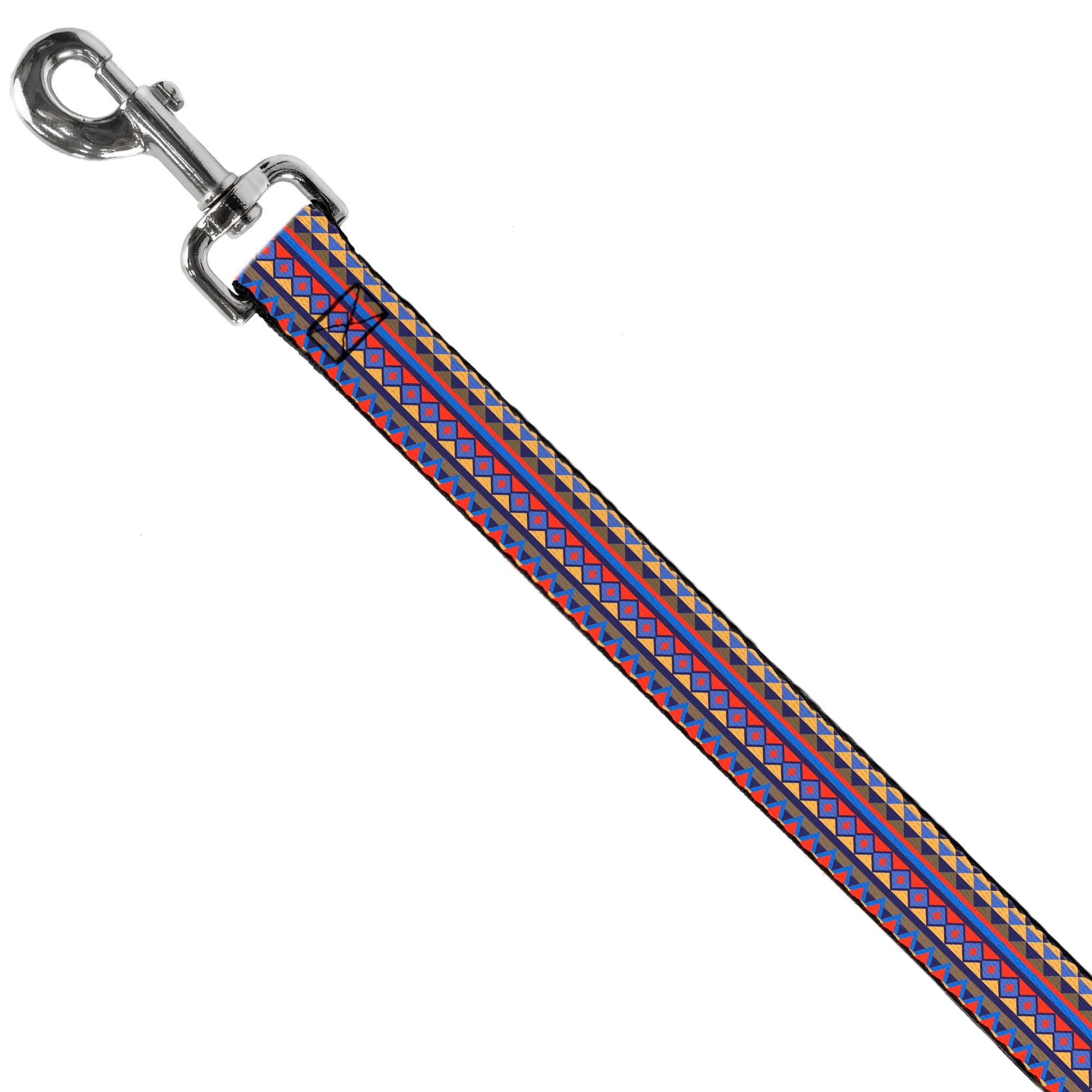 Dog Leash - Aztec 15 Blues/Yellow/Orange/Gray Dog Leashes Buckle-Down