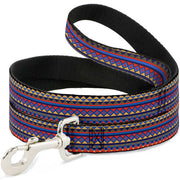 Dog Leash - Aztec 15 Blues/Yellow/Orange/Gray Dog Leashes Buckle-Down