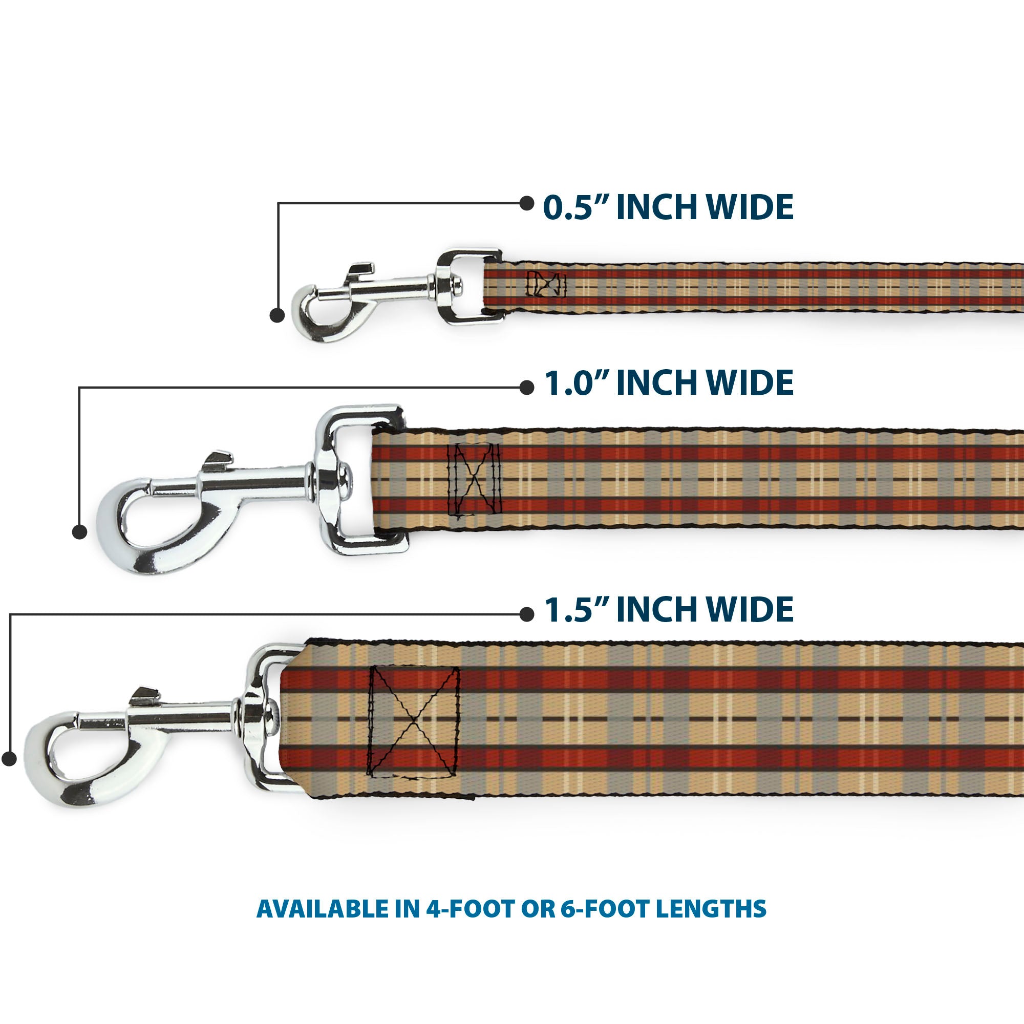 Dog Leash - Americana Plaid Dog Leashes Buckle-Down