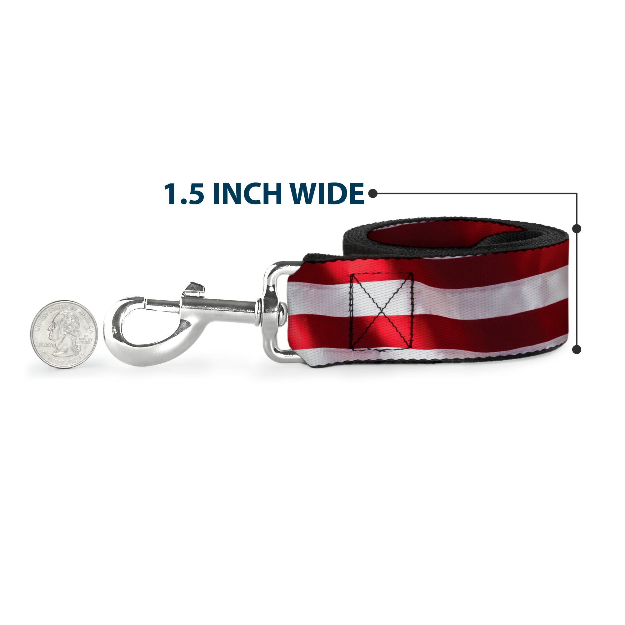 Dog Leash - American Flag Vivid CLOSE-UP Dog Leashes Buckle-Down