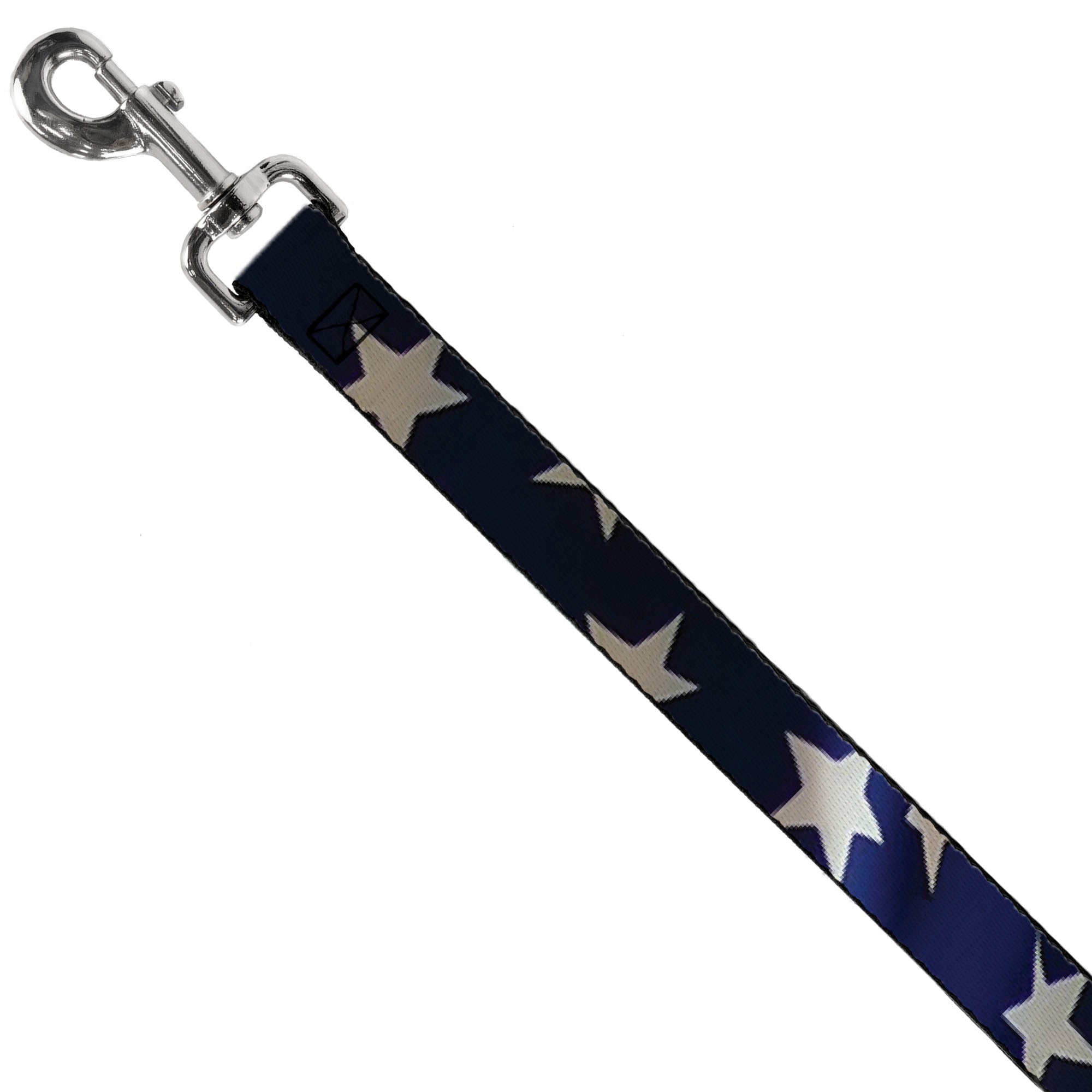 Dog Leash - American Flag Vivid Stars CLOSE-UP Blue/White Dog Leashes Buckle-Down