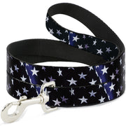 Dog Leash - American Flag Vivid Stars Blue/White Dog Leashes Buckle-Down
