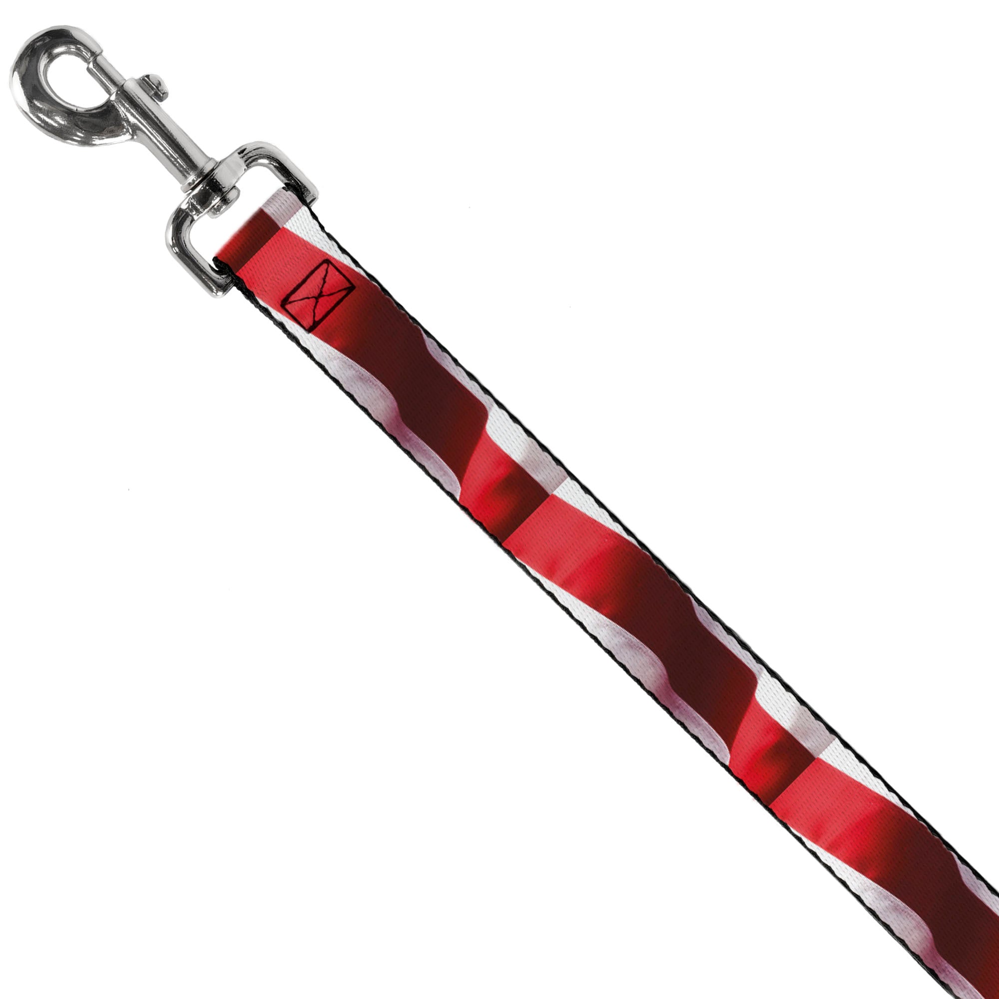 Dog Leash - American Flag Vivid Stripes CLOSE-UP Red/White Dog Leashes Buckle-Down