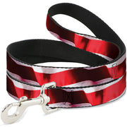 Dog Leash - American Flag Vivid Stripes CLOSE-UP Red/White Dog Leashes Buckle-Down