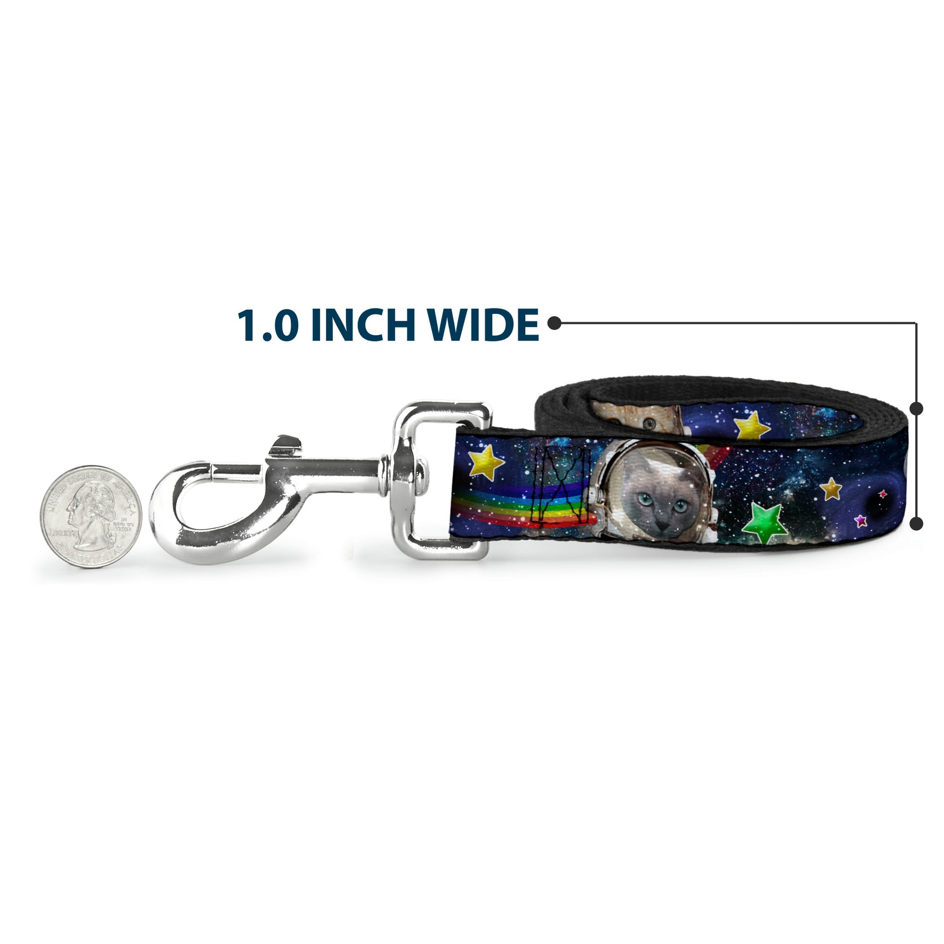 Dog Leash - Astronaut Cats in Space/Rainbows/Stars Dog Leashes Buckle-Down