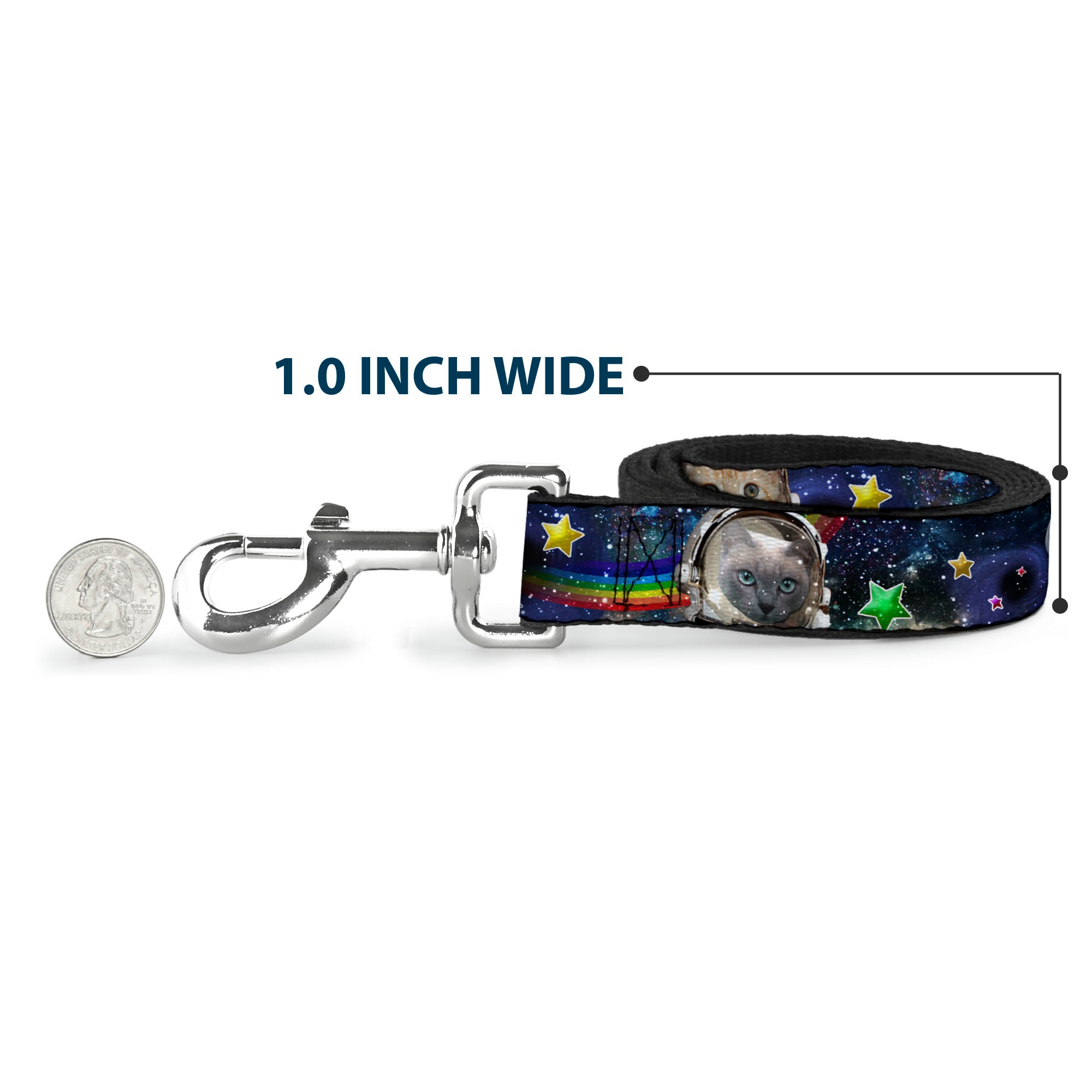 Dog Leash - Astronaut Cats in Space/Rainbows/Stars Dog Leashes Buckle-Down