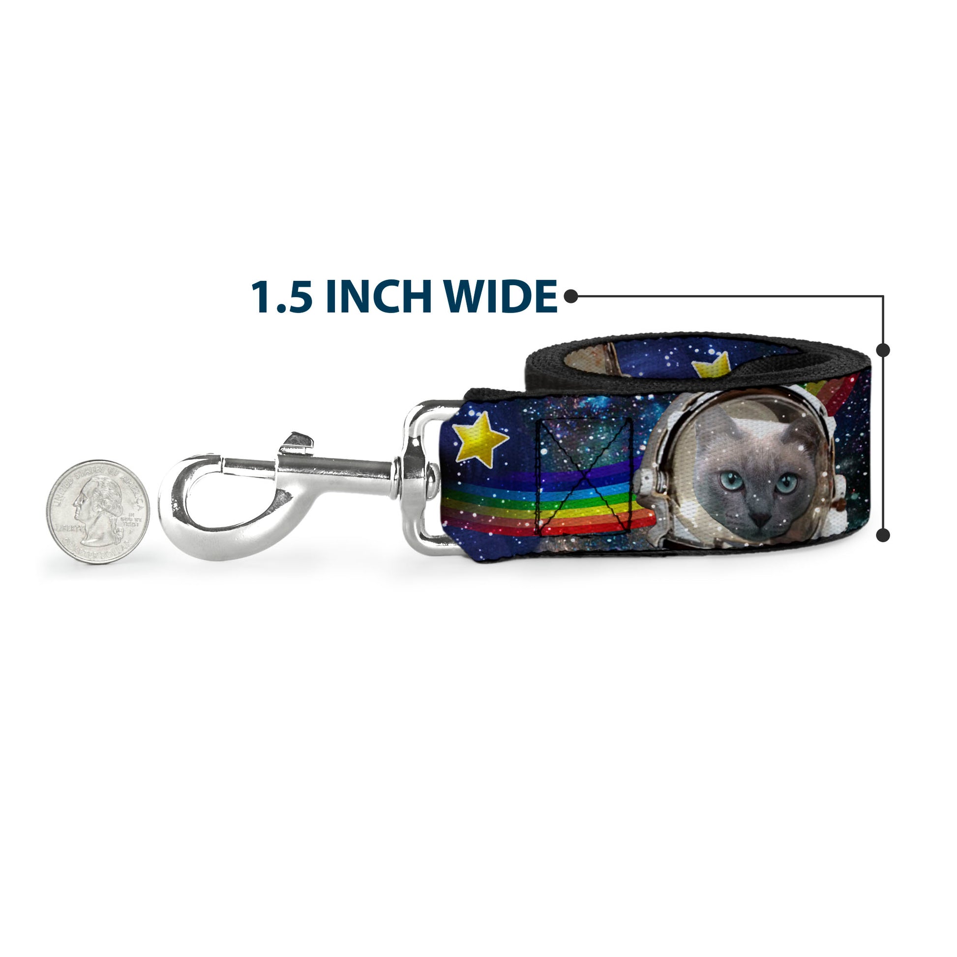 Dog Leash - Astronaut Cats in Space/Rainbows/Stars Dog Leashes Buckle-Down
