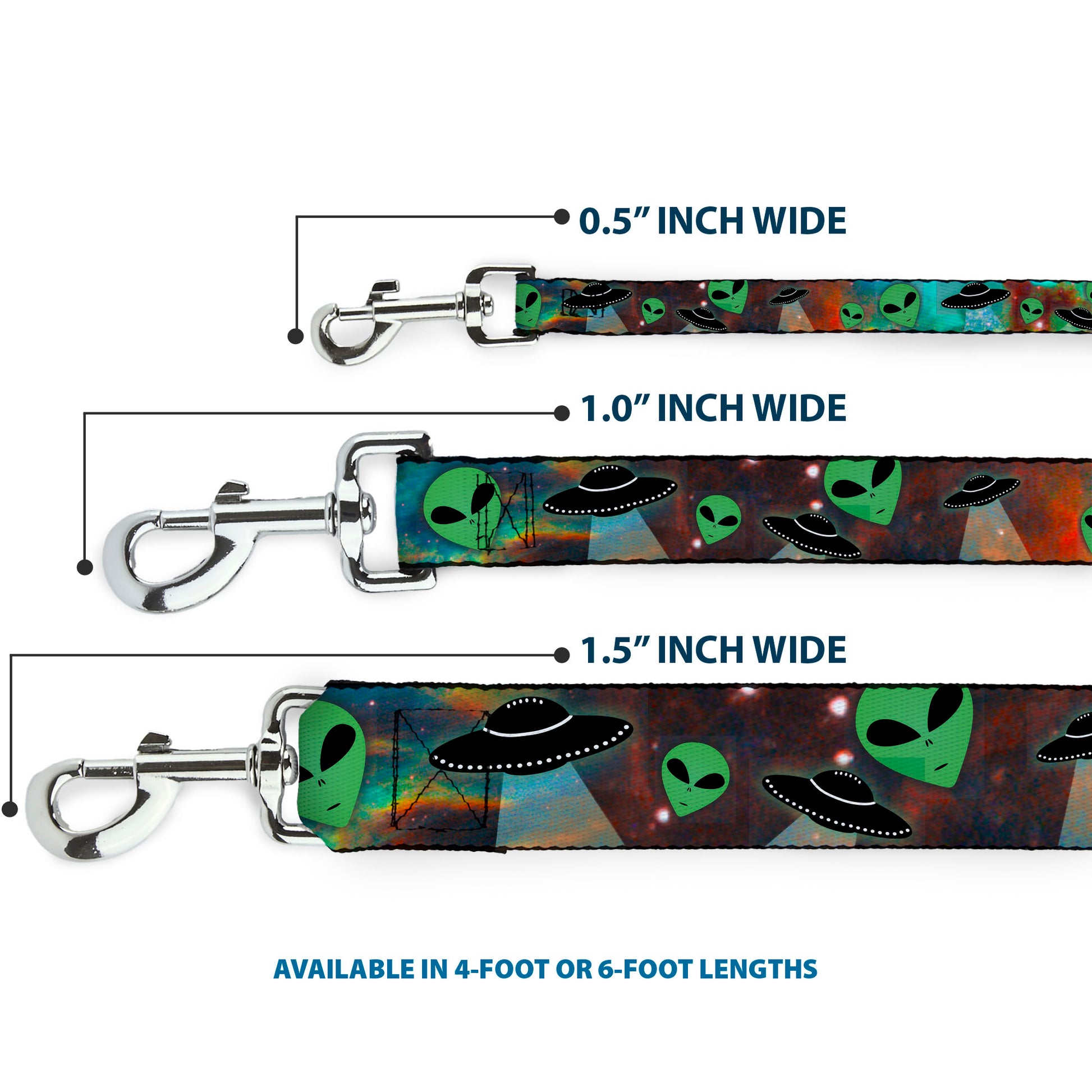 Dog Leash - Aliens & UFO's Galaxy/Green/Black/White Dog Leashes Buckle-Down