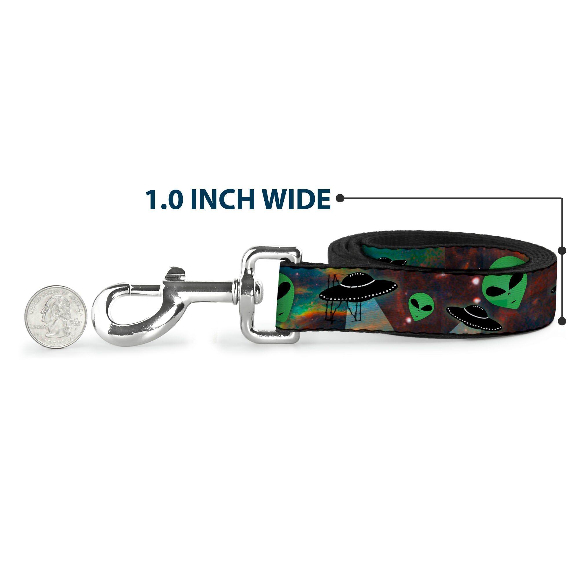 Dog Leash - Aliens & UFO's Galaxy/Green/Black/White Dog Leashes Buckle-Down