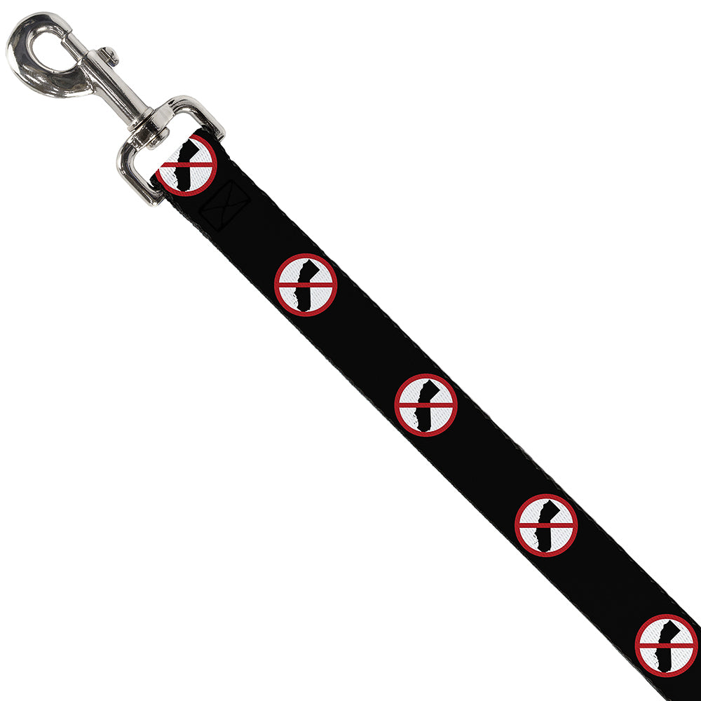 Dog Leash - Anti-California Logo Black/Red/White Dog Leashes Buckle-Down