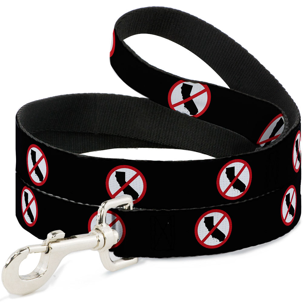 Dog Leash - Anti-California Logo Black/Red/White Dog Leashes Buckle-Down