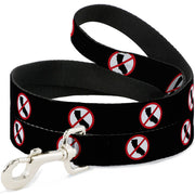 Dog Leash - Anti-California Logo Black/Red/White Dog Leashes Buckle-Down