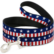 Dog Leash - Americana Stars & Stripes2 Blue/White/Red/White Dog Leashes Buckle-Down