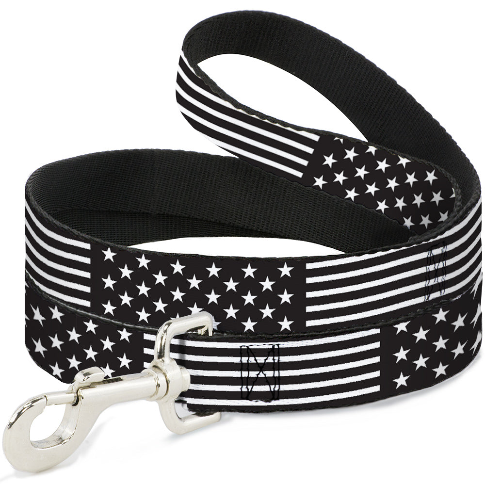 Dog Leash - Americana Stars & Stripes2 Black/White Dog Leashes Buckle-Down