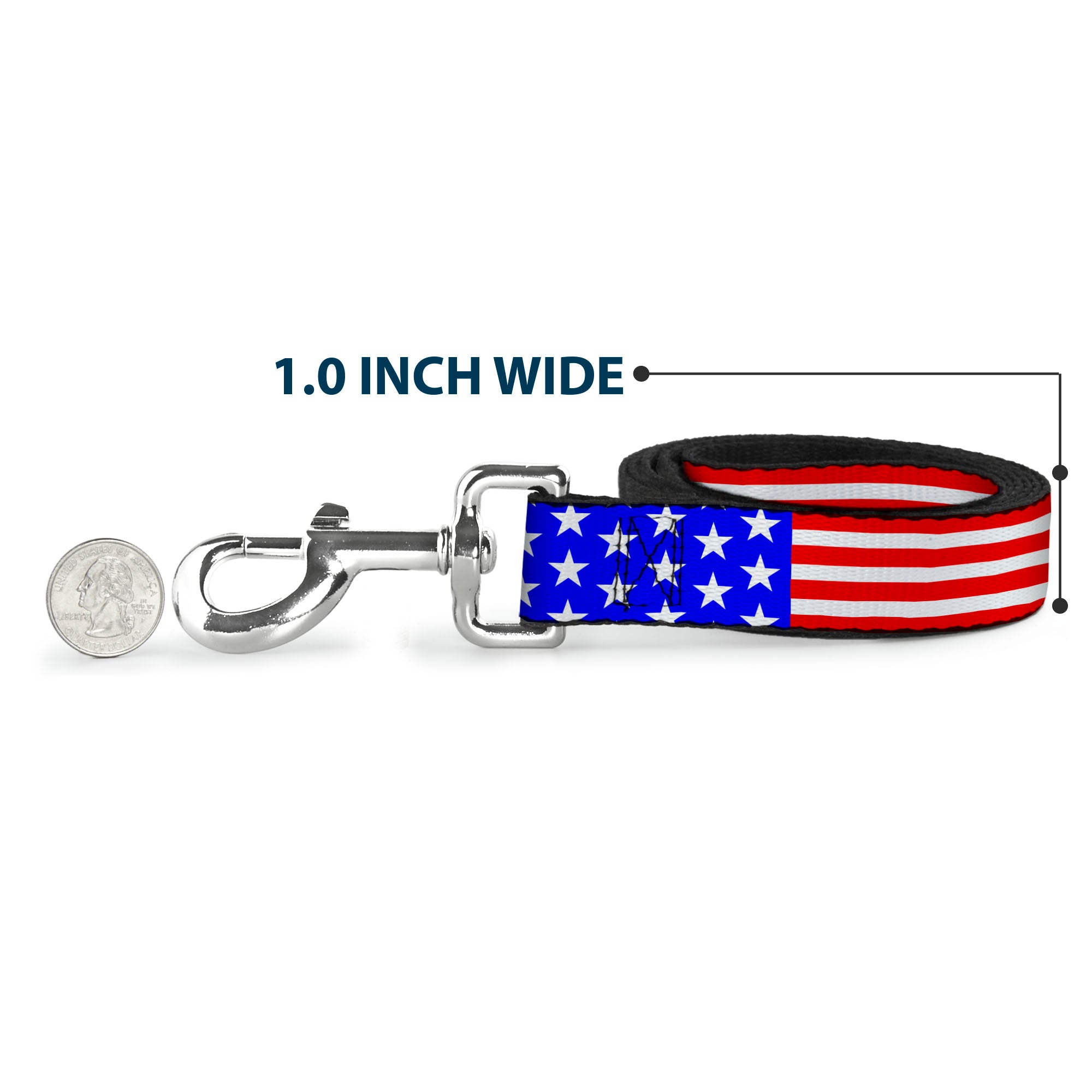 Dog Leash - Americana Stars & Stripes3 Red/White/Blue Dog Leashes Buckle-Down