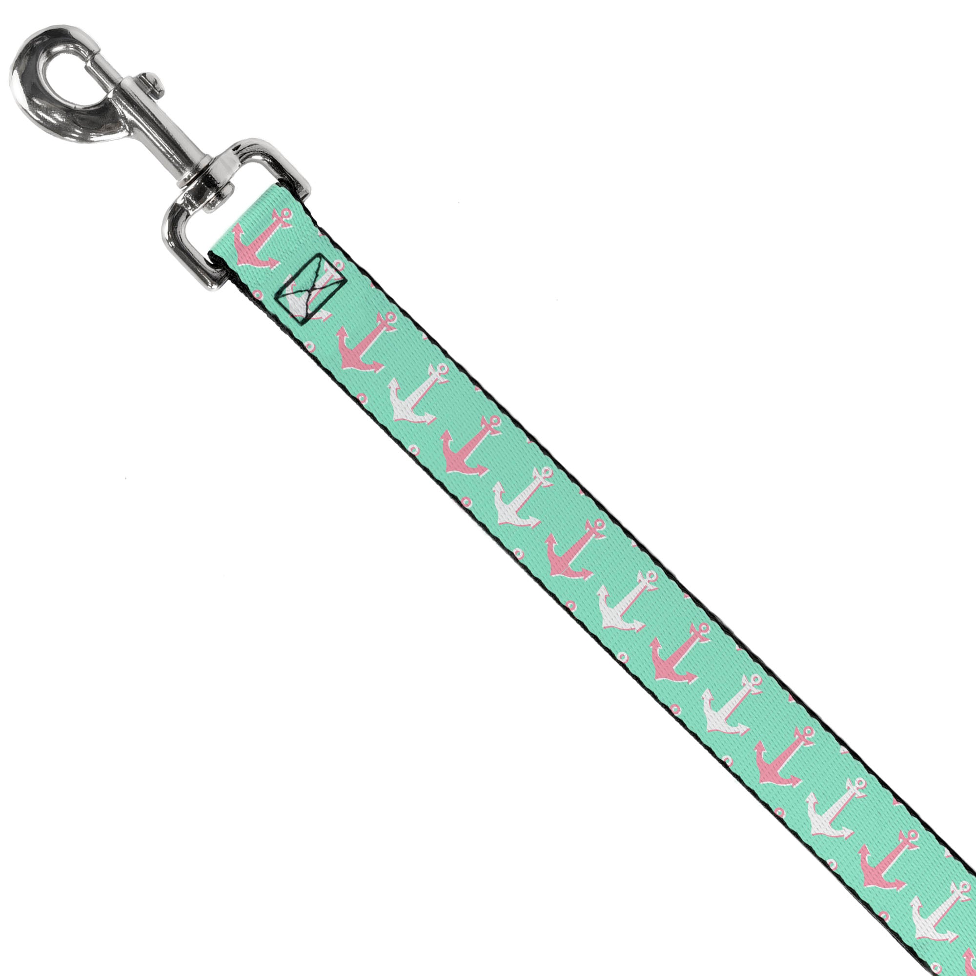 Dog Leash - Anchor2 CLOSE-UP Green/Pink/White Dog Leashes Buckle-Down