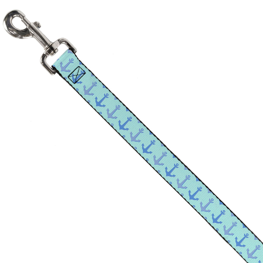 Dog Leash - Anchor2 CLOSE-UP Turquoise/Blues Dog Leashes Buckle-Down