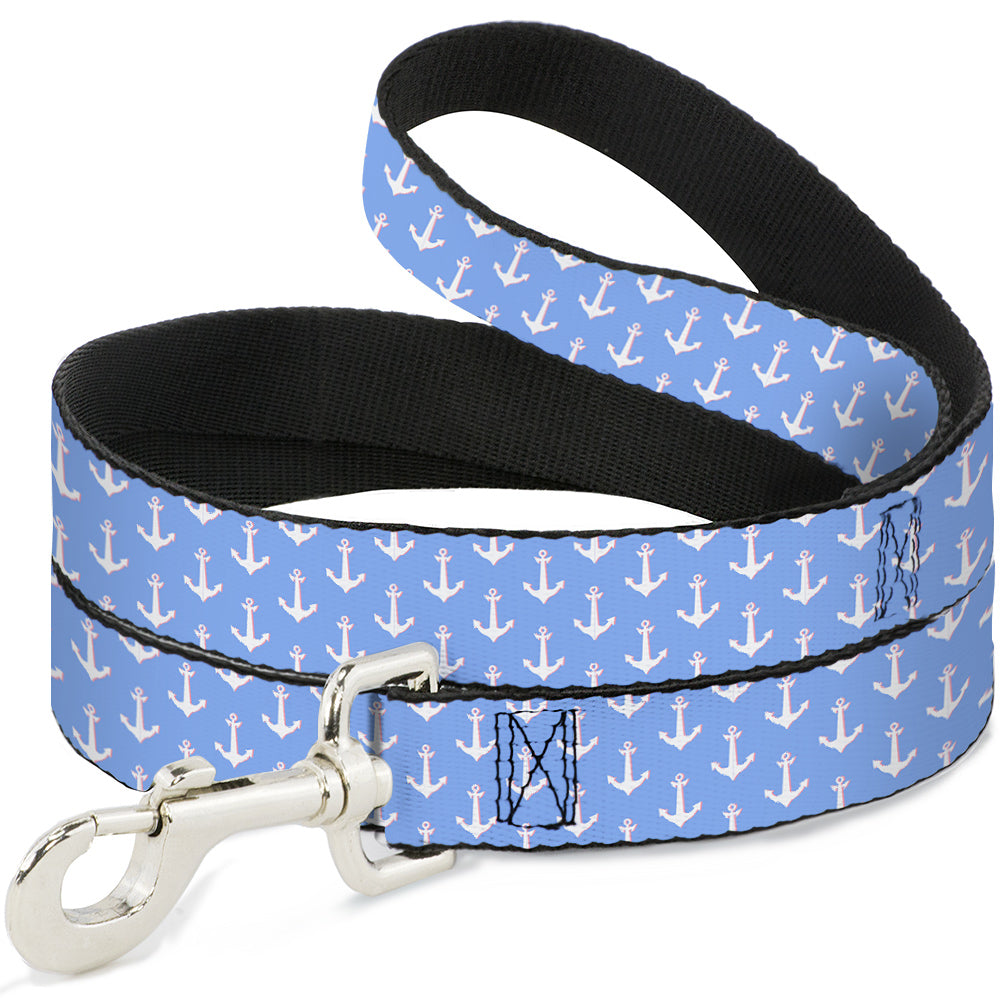 Dog Leash - Anchor2 Monogram Baby Blue/Baby Pink/White Dog Leashes Buckle-Down