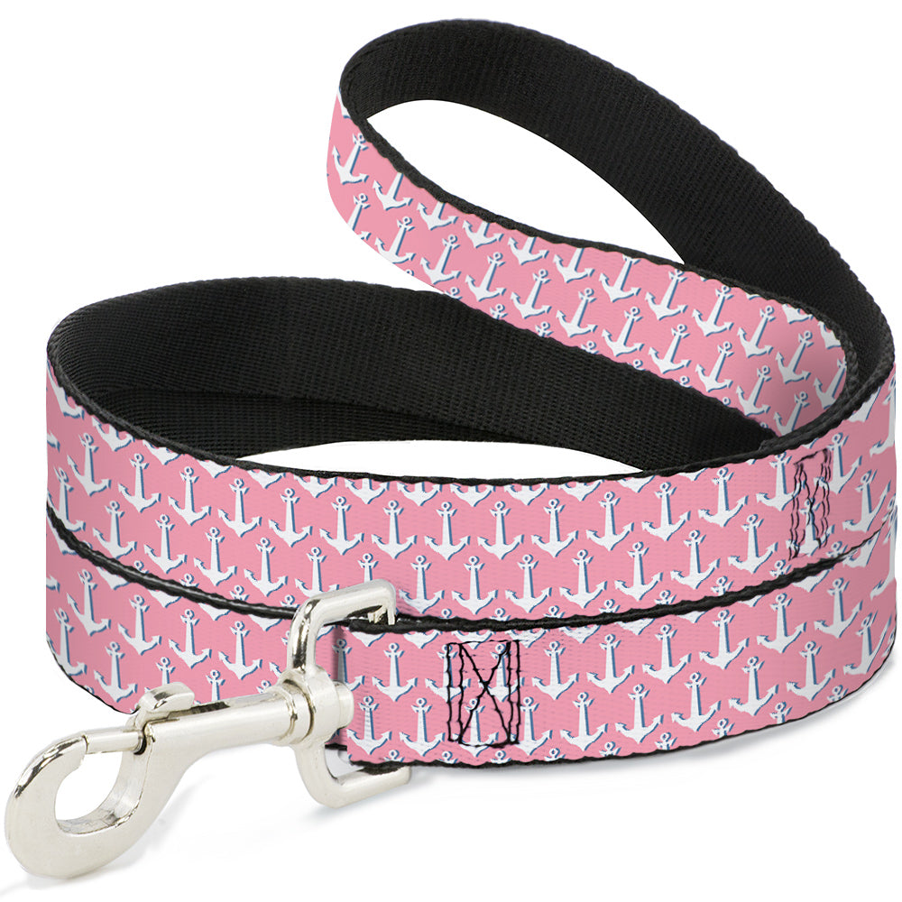 Dog Leash - Anchor2 Monogram Baby Pink/Baby Blue/White Dog Leashes Buckle-Down