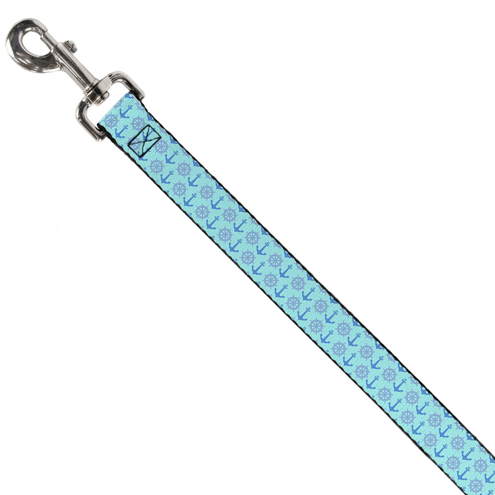 Dog Leash - Anchor2/Helm Monogram Blues Dog Leashes Buckle-Down