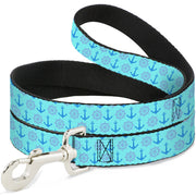 Dog Leash - Anchor2/Helm Monogram Blues Dog Leashes Buckle-Down