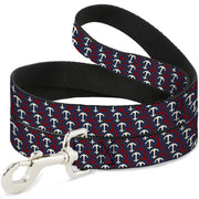 Dog Leash - Anchor3 Flip Navy/Red/Cream Dog Leashes Buckle-Down