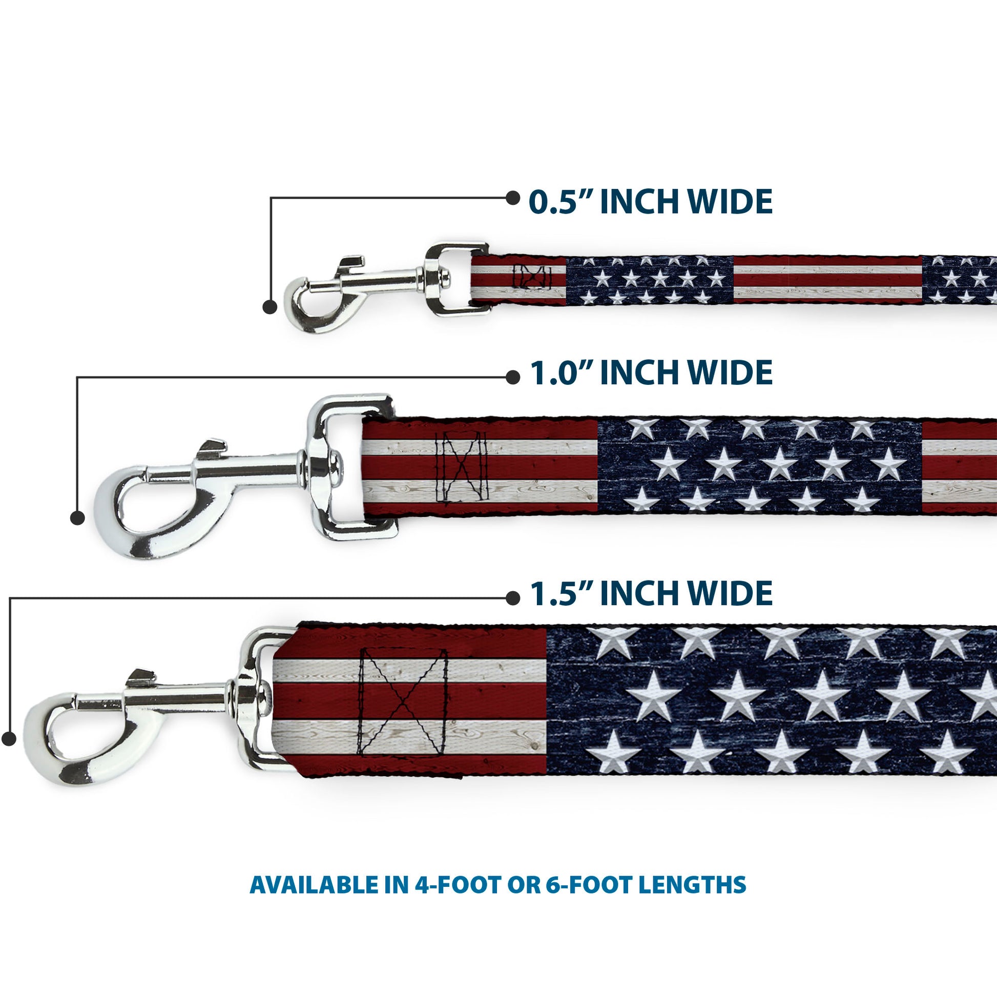Dog Leash - Americana Rustic Stars & Stripes Dog Leashes Buckle-Down