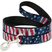 Dog Leash - American Flag Vertical CLOSE-UP Dog Leashes Buckle-Down