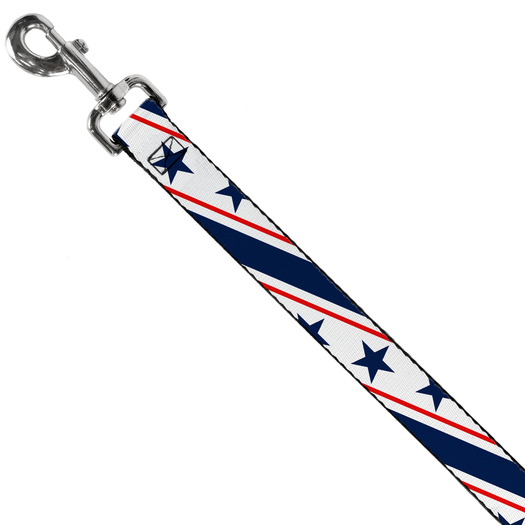 Dog Leash - Americana Diagonal Stars & Stripes White/Red/Blue Dog Leashes Buckle-Down