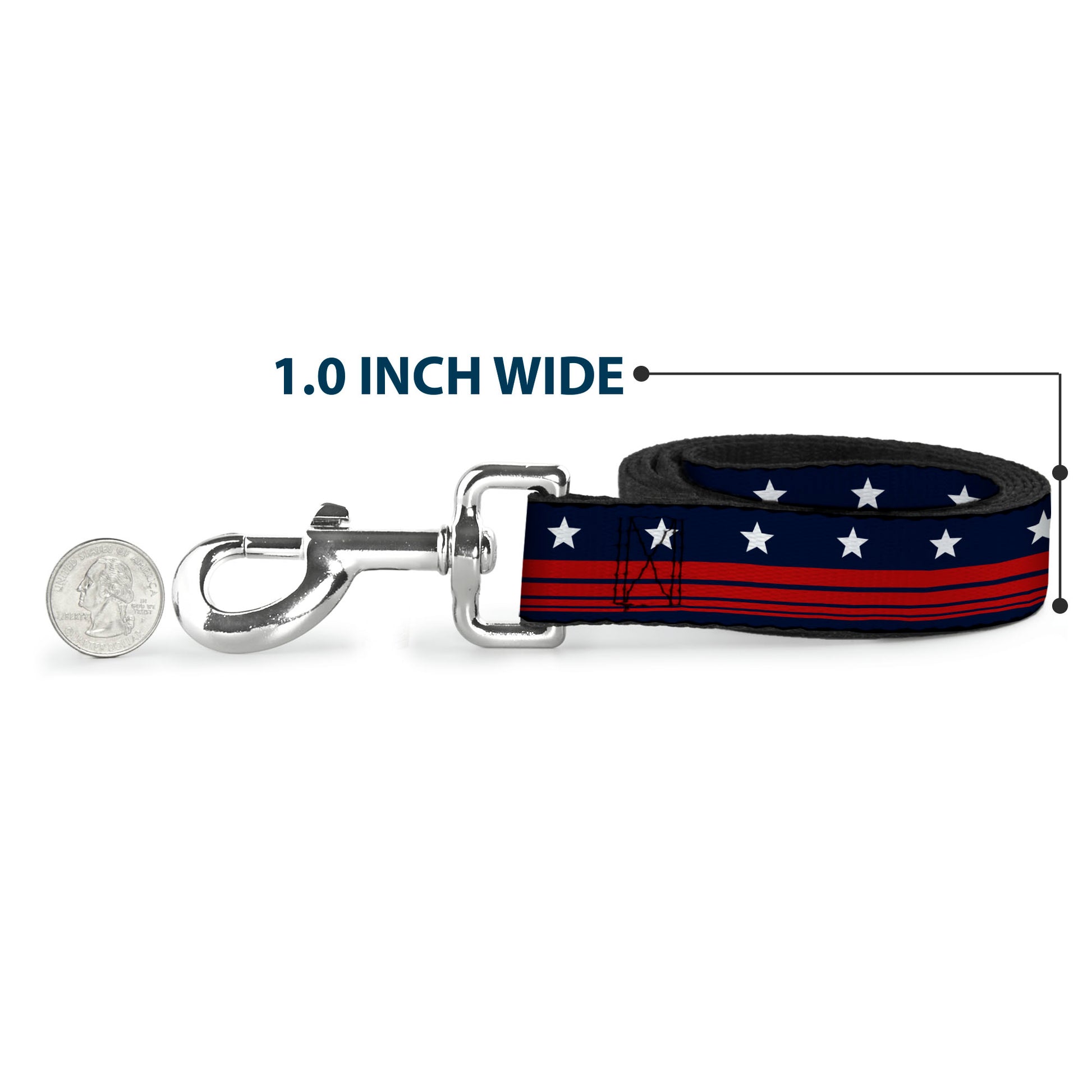 Dog Leash - Americana Stars & Stripes4 Blue/White/Red Dog Leashes Buckle-Down