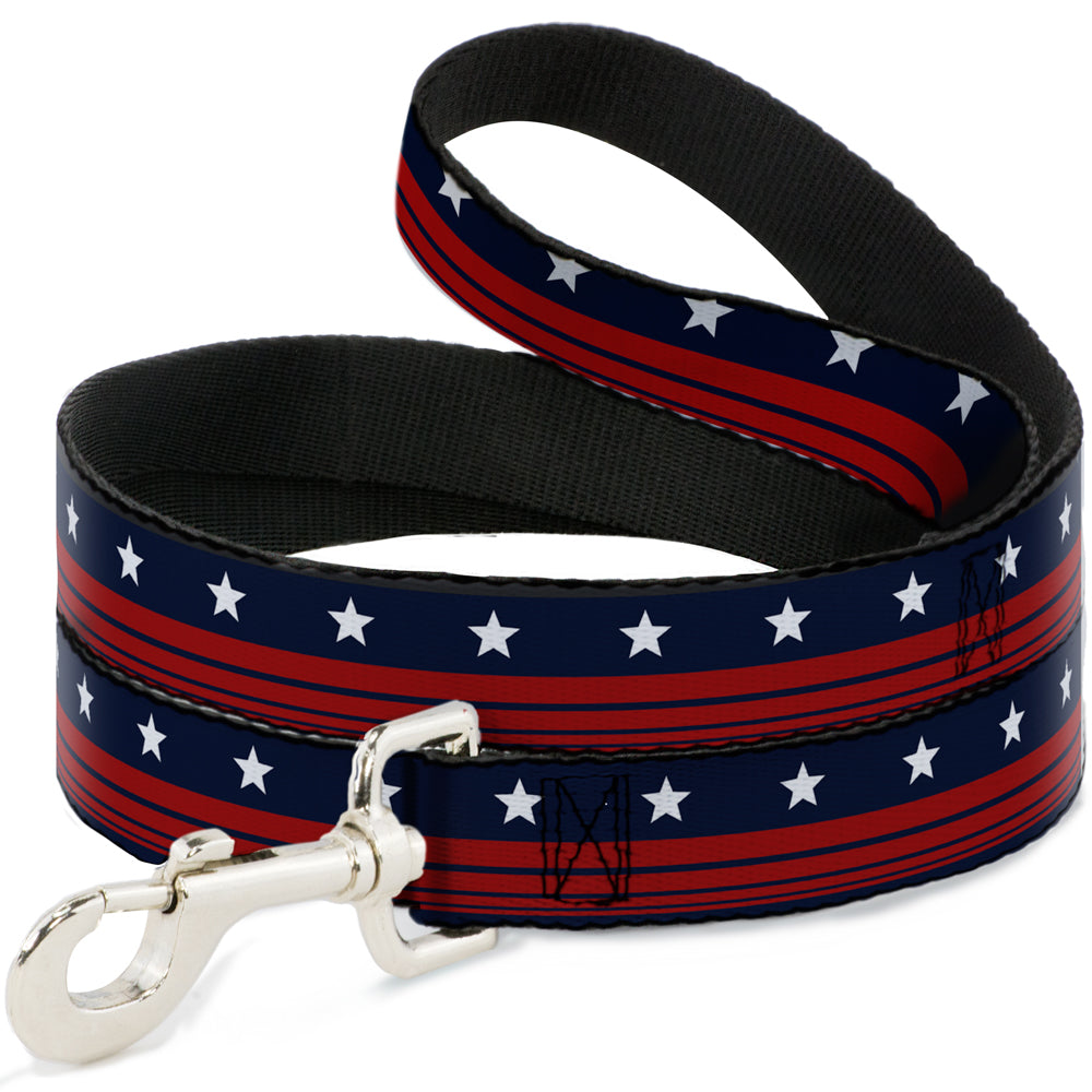 Dog Leash - Americana Stars & Stripes4 Blue/White/Red Dog Leashes Buckle-Down