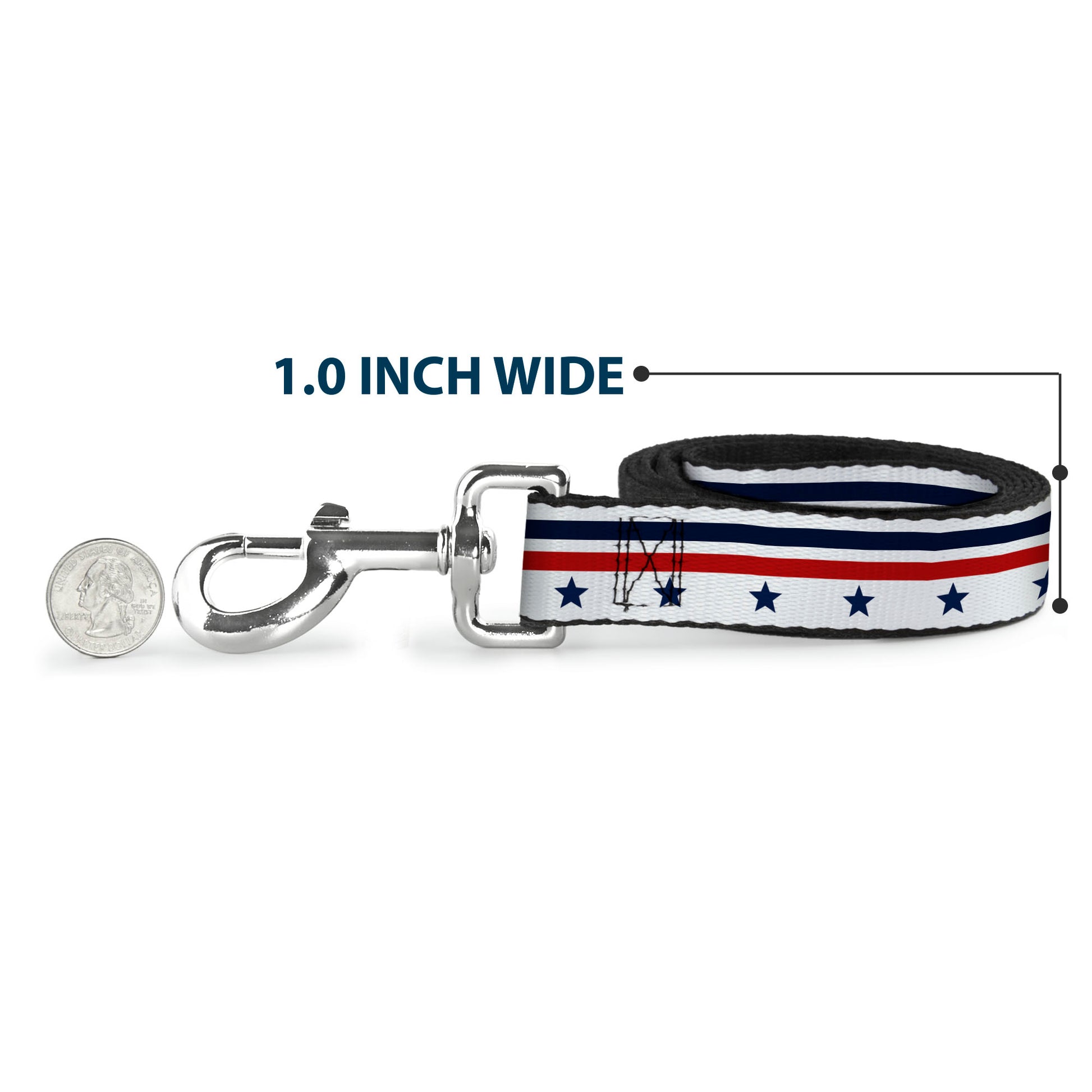 Dog Leash - Americana Stars & Stripes5 White/Blue/Red Dog Leashes Buckle-Down