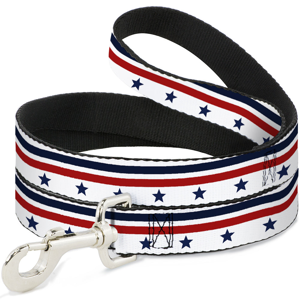 Dog Leash - Americana Stars & Stripes5 White/Blue/Red Dog Leashes Buckle-Down