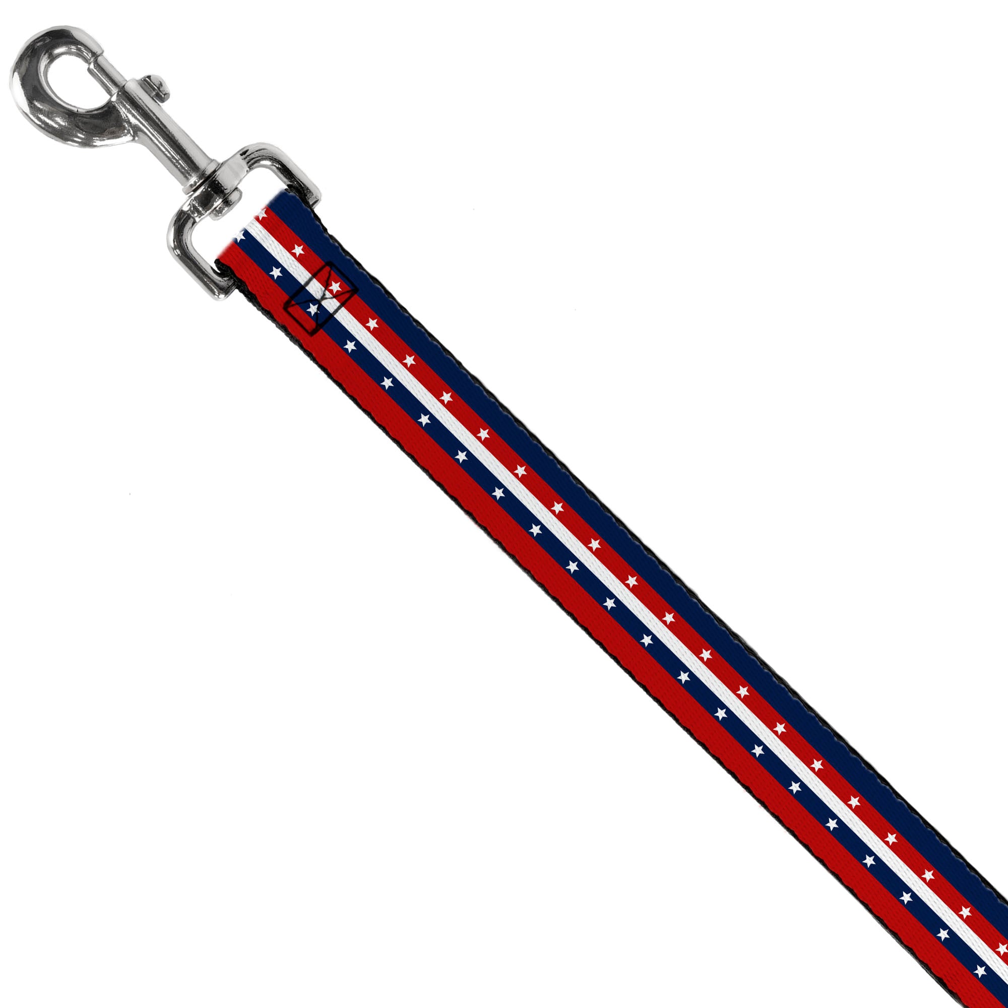 Dog Leash - Americana Stripe w/Stars Blue/Red/White Dog Leashes Buckle-Down