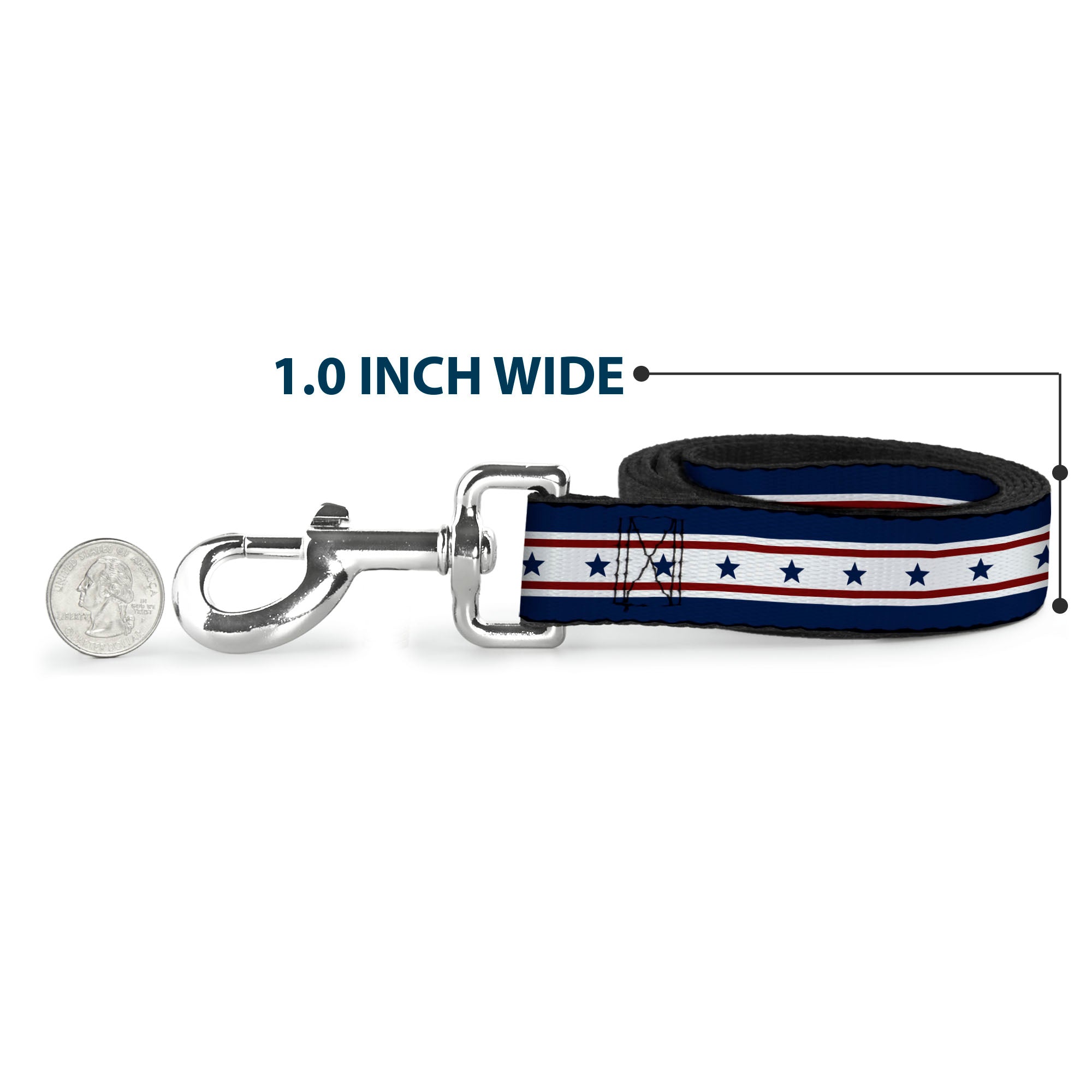 Dog Leash - Americana Stars & Stripes 6 Blue/White/Red Dog Leashes Buckle-Down
